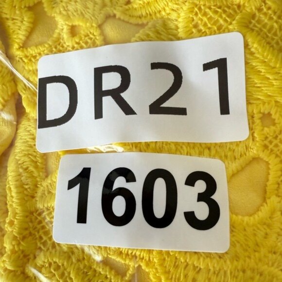 Prabal Gurung Yellow Lace women short sleeve Mini Dress PLUS size 14W - Picture 11 of 11